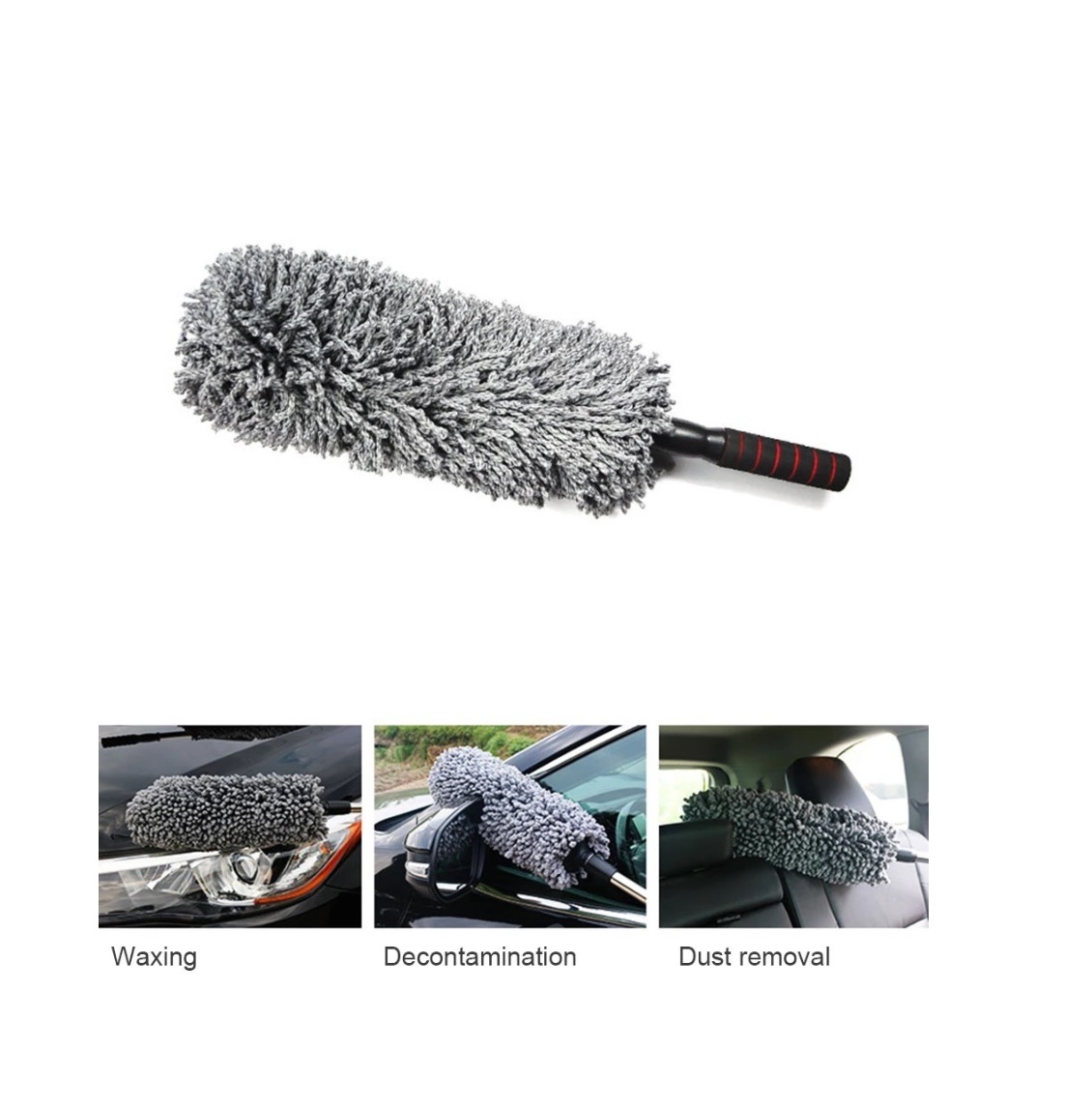 Microfiber Car Duster Wash Mop with Extendable Handle for Exterior and  Interior, Lint Free, Scratch Free